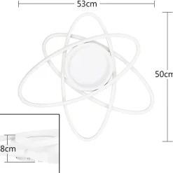 ZMH Plafonnier LED Moderne Whonzimmer avec Télécommande - Éclairage Design 3000K