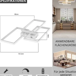 ZMH Plafonnier LED Moderne avec Télécommande - Éclairage Élégant et Fonctionnel pour Votre Intérieur