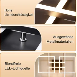 ZMH Plafonnier LED Moderne 32W 3000K - Éclairage Réglable et Design Élégant