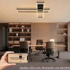 ZMH Plafonnier LED Métal 42w 60cm Plafonnier Salon Moderne Dimmable Avec Télécommande Pour Cuisine