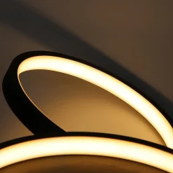 ZMH Plafonnier LED Noir Blanc Chaud 29w Moderne 4 Anneaux Design