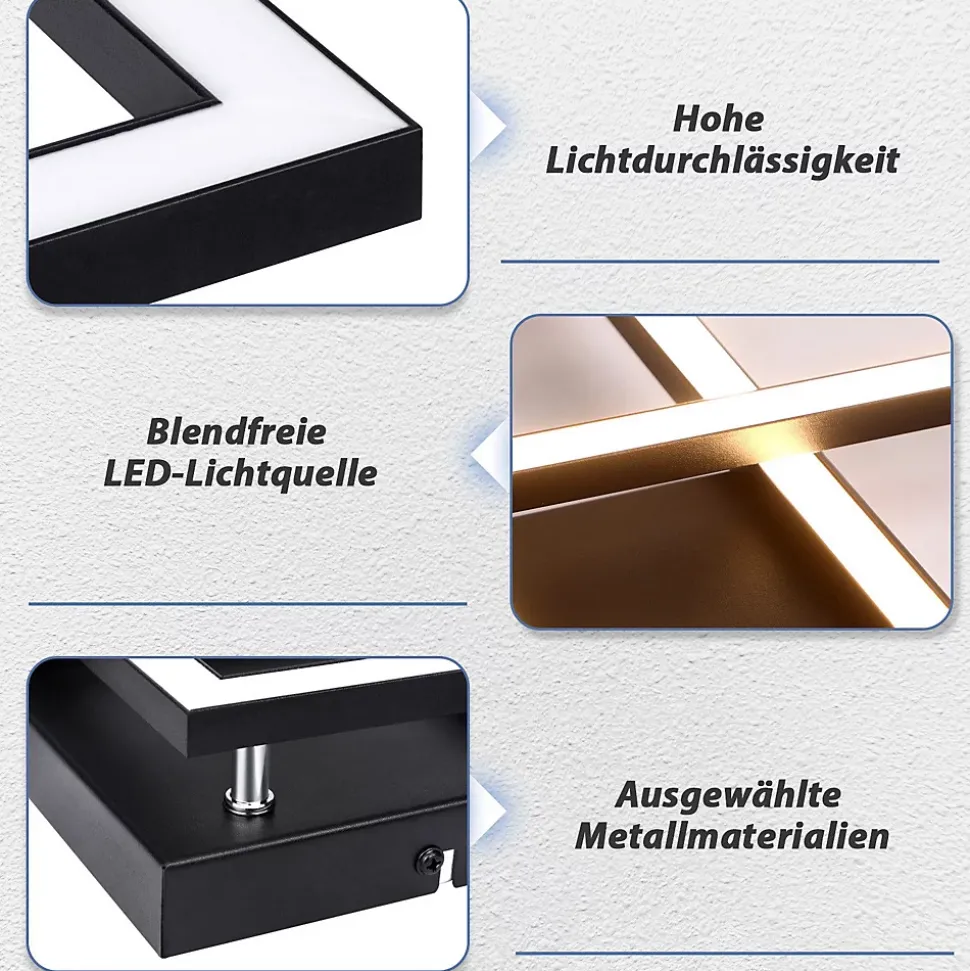 ZMH Plafonnier LED Salon Angulaire 24w 3000k Blanc Chaud Moderne Éclairage De Plafond