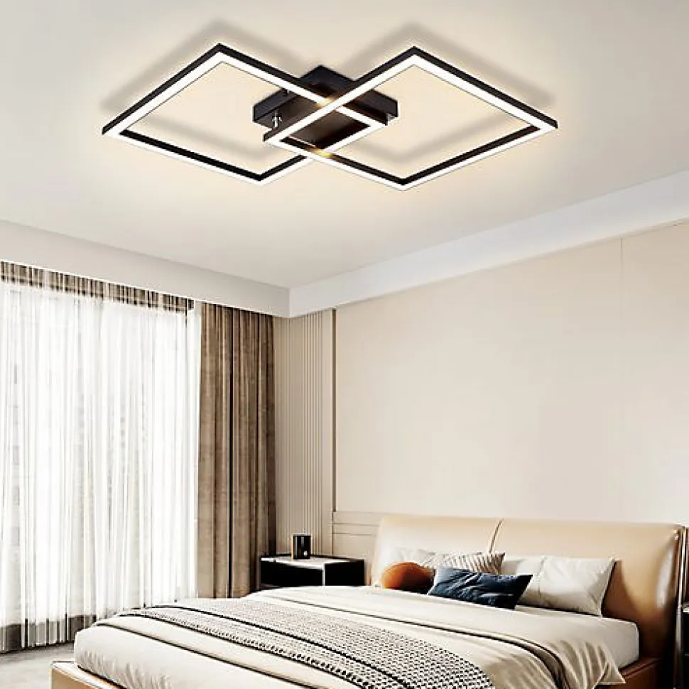 ZMH Plafonnier LED Salon Angulaire 24w 3000k Blanc Chaud Moderne Éclairage De Plafond