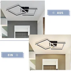 ZMH Plafonnier LED Salon Angulaire 24w 3000k Blanc Chaud Moderne Éclairage De Plafond