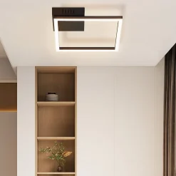 ZMH Plafonnier LED Salon Noir Moderne Plafonnier 3000k Pour Salle à Manger Couloir