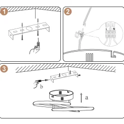 ZMH Plafonnier LED Salon Métal Dimmable Forme Papillon 36cm Lumière Moderne