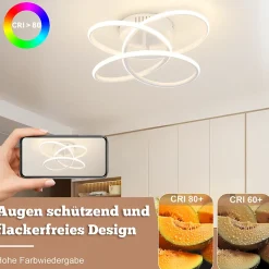 ZMH Plafonnier LED Salon Métal Dimmable Forme Papillon 36cm Lumière Moderne