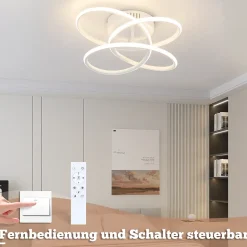 ZMH Plafonnier LED Salon Métal Dimmable Forme Papillon 36cm Lumière Moderne