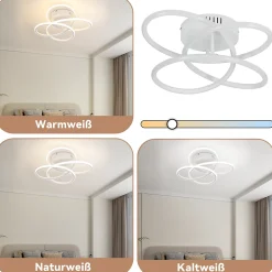 ZMH Plafonnier LED Salon Métal Dimmable Forme Papillon 36cm Lumière Moderne