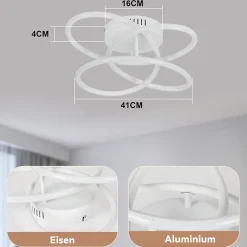 ZMH Plafonnier LED Salon Métal Dimmable Forme Papillon 36cm Lumière Moderne