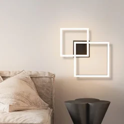 ZMH Plafonnier LED Salon - Carré Noir 20w Angulaire 3000k Plafonnier Couloir