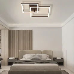 ZMH Plafonnier LED Salon - Carré Noir 20w Angulaire 3000k Plafonnier Couloir