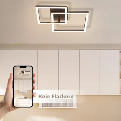 ZMH Plafonnier LED Salon - Carré Noir 20w Angulaire 3000k Plafonnier Couloir