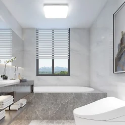 ZMH Plafonnier LED Salon 22cm 18w Lampe De Salle De Bain Angle Ip54 Chambre Cuisine