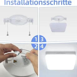 ZMH Plafonnier LED Salon 22cm 18w Lampe De Salle De Bain Angle Ip54 Chambre Cuisine