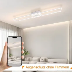 ZMH Plafonnier LED Salon 2 Cadres Plafonnier Moderne 32w 3000k Chambre à Coucher