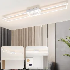 ZMH Plafonnier LED Salon 2 Cadres Plafonnier Moderne 32w 3000k Chambre à Coucher