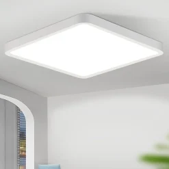 ZMH Plafonnier LED Salon 23cm Noir Plafonnier 6500k Angulaire Pour Cuisine Couloir