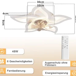 ZMH Plafonnier LED Salon 40cm 23w Lampe De Salle De Bain Pour Chambre Cuisine