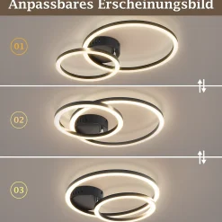 ZMH Plafonnier LED Salon 40cm 23w Lampe De Salle De Bain Pour Chambre Cuisine