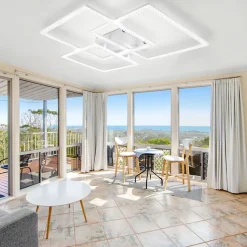 ZMH Plafonnier LED Triple Design Carré en Cristal - Luminosité Réglable 3900 lm