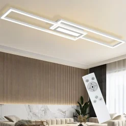 ZMH Plafonnier LED 50W Géométrique avec Télécommande et Intensité Variable pour un Éclairage Moderne