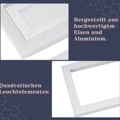 ZMH Plafonnier LED 50W Géométrique avec Télécommande et Intensité Variable pour un Éclairage Moderne