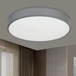 ZMH Plafonnier LED 12w 3000k Abat-jour Tissu Moderne Rond
