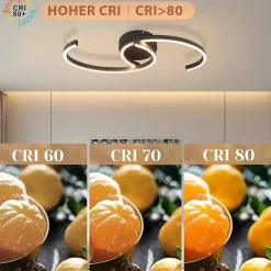 ZMH Plafonnier LED 24W Moderne Noir avec Éclairage Orientable 3000K Blanc Chaud