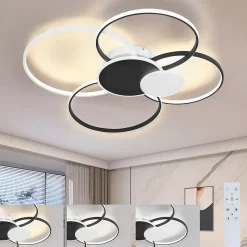 ZMH Plafonnier LED 72w Moderne à 6 Anneaux Living Room Bedroom