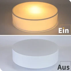 ZMH Plafonnier Rond Avec Abat-jour En Tissu 2-flamme E27