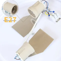 ZMH Plafonnier Rond en Tissu Noir 2-Flamme E27 - Élégance Moderne