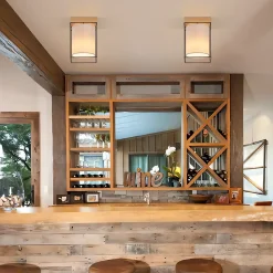 ZMH Plafonnier Salon 1 Flammes E14 Vintage Avec Abat-jour Tissu Industriel