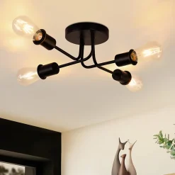 ZMH Plafonnier Vintage Noir E27 - Éclairage Élégant Pour Salon Et Chambre