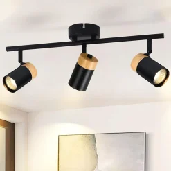 ZMH Spot LED 3 Flammes Noir Sans Ampoule