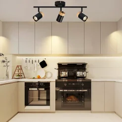 ZMH Spot LED 3 Flammes Noir Sans Ampoule