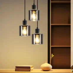 ZMH Suspension E27 3 Flammes Vintage Lampe Industrielle Réglable En Hauteur