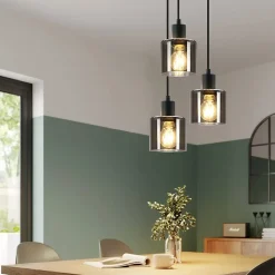 ZMH Suspension E27 3 Flammes Vintage Lampe Industrielle Réglable En Hauteur