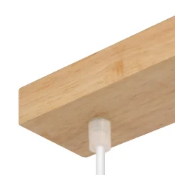 ZMH Suspension 4 Flamme Bois Gu10 Blanc Réglable Hauteur Moderne