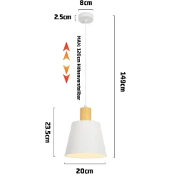 ZMH Suspension Blanc E27 Vintage Industriel Pour Salle à Manger En Métal Retro - 2 Pièces