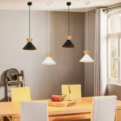 ZMH Suspension Blanc Salle à Manger E27 2X Lampe à Suspendre 25cm Couloir Rétro