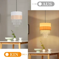 ZMH Suspension E27 Blanc Vintage Cristal Sans Ampoule