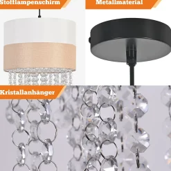 ZMH Suspension E27 Blanc Vintage Cristal Sans Ampoule