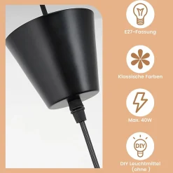 ZMH Suspension LED Moderne Noir E27 Pour Salle à Manger 100 Cm - Élégance Et Design Contemporain