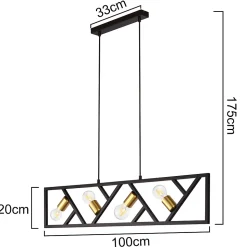 ZMH Suspension Réglable En Hauteur Noir Vintage E27