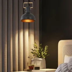 ZMH Suspension Salle à Manger 1 Flamme Noir Suspension Industrielle E27 Fer Couloir