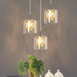 ZMH Suspension Salle à Manger 3/4/5 luminaire Suspension Vintage Suspension Moderne G9 Cuisine Hôtel