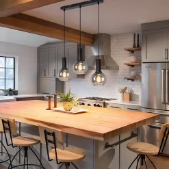 ZMH Suspension Salle à Manger 3 Flammes E27 Suspension Rétro Verre Chambre Bar