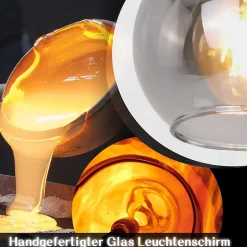 ZMH Suspension Salle à Manger 3 Flammes E27 Suspension Rétro Verre Chambre Bar