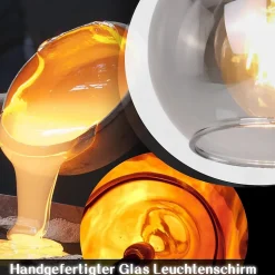 ZMH Suspension Salle à Manger 4 Flammes E27 Rétro Suspension Verre Chambre Bar